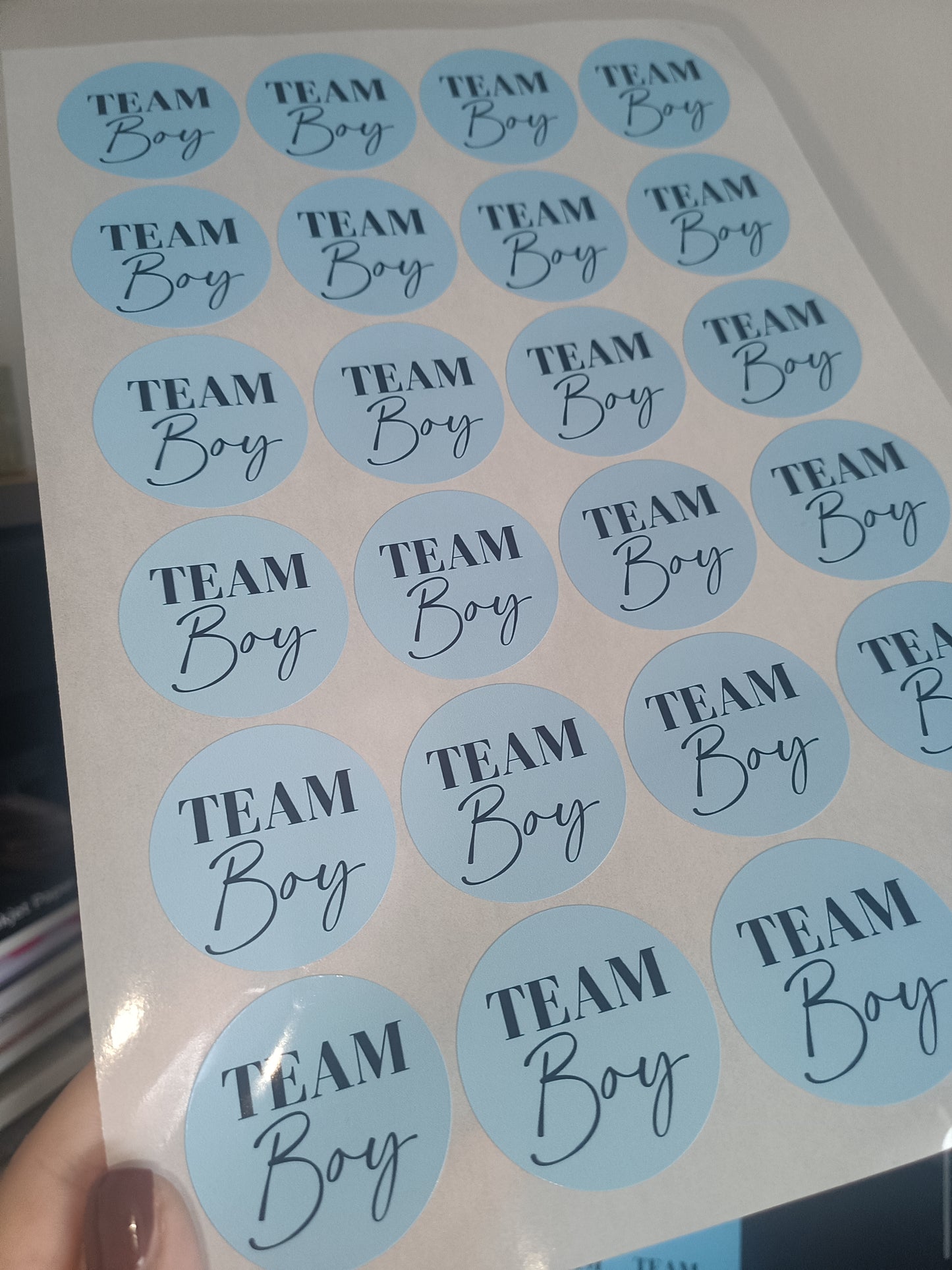 Baby Shower Stickers | Pink Team Girl - Blue Team Boy Party Stickers | Baby Shower Labels