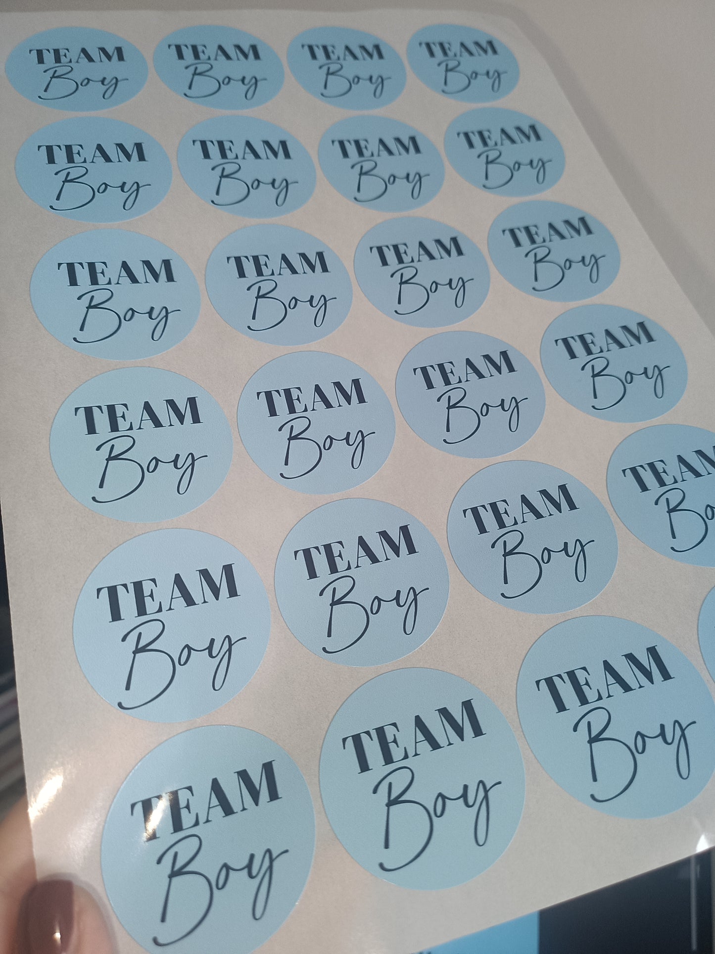 Baby Shower Stickers | Pink Team Girl - Blue Team Boy Party Stickers | Baby Shower Labels