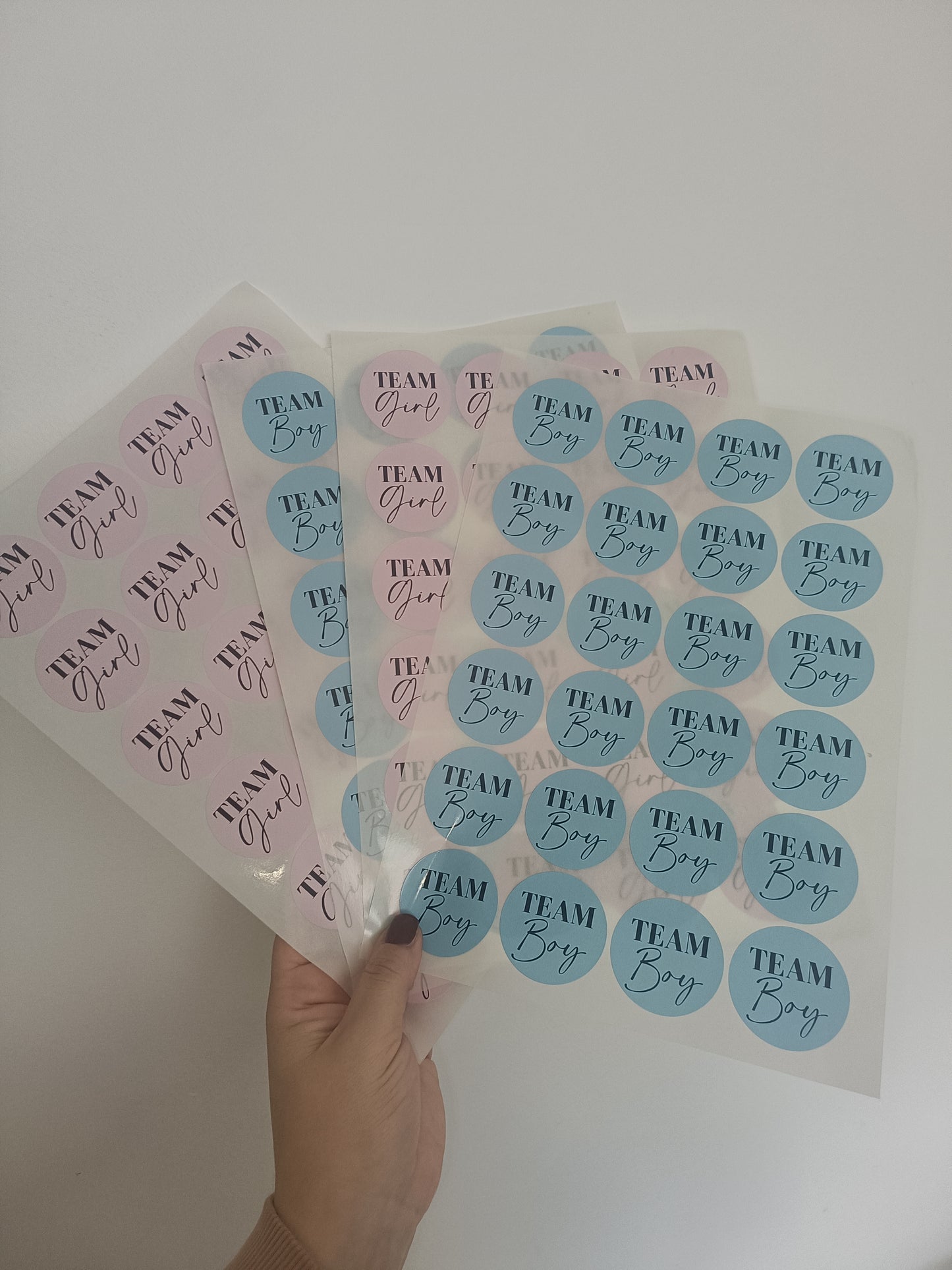 Baby Shower Stickers | Pink Team Girl - Blue Team Boy Party Stickers | Baby Shower Labels