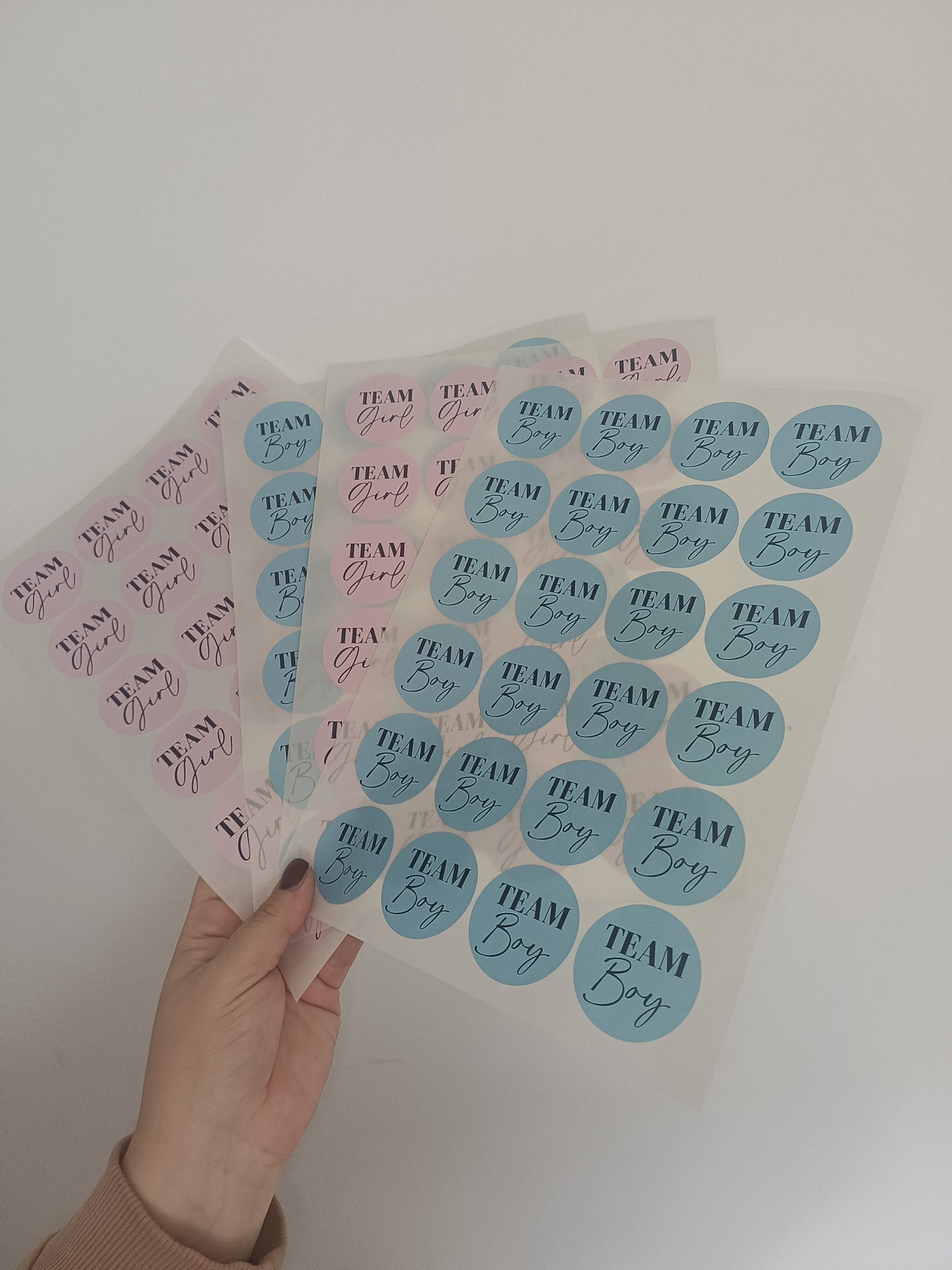 Baby Shower Stickers | Pink Team Girl - Blue Team Boy Party Stickers | Baby Shower Labels