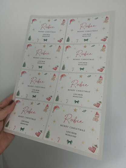 Rectangle Stickers | Christmas Stickers | Personalised Christmas Wrapping