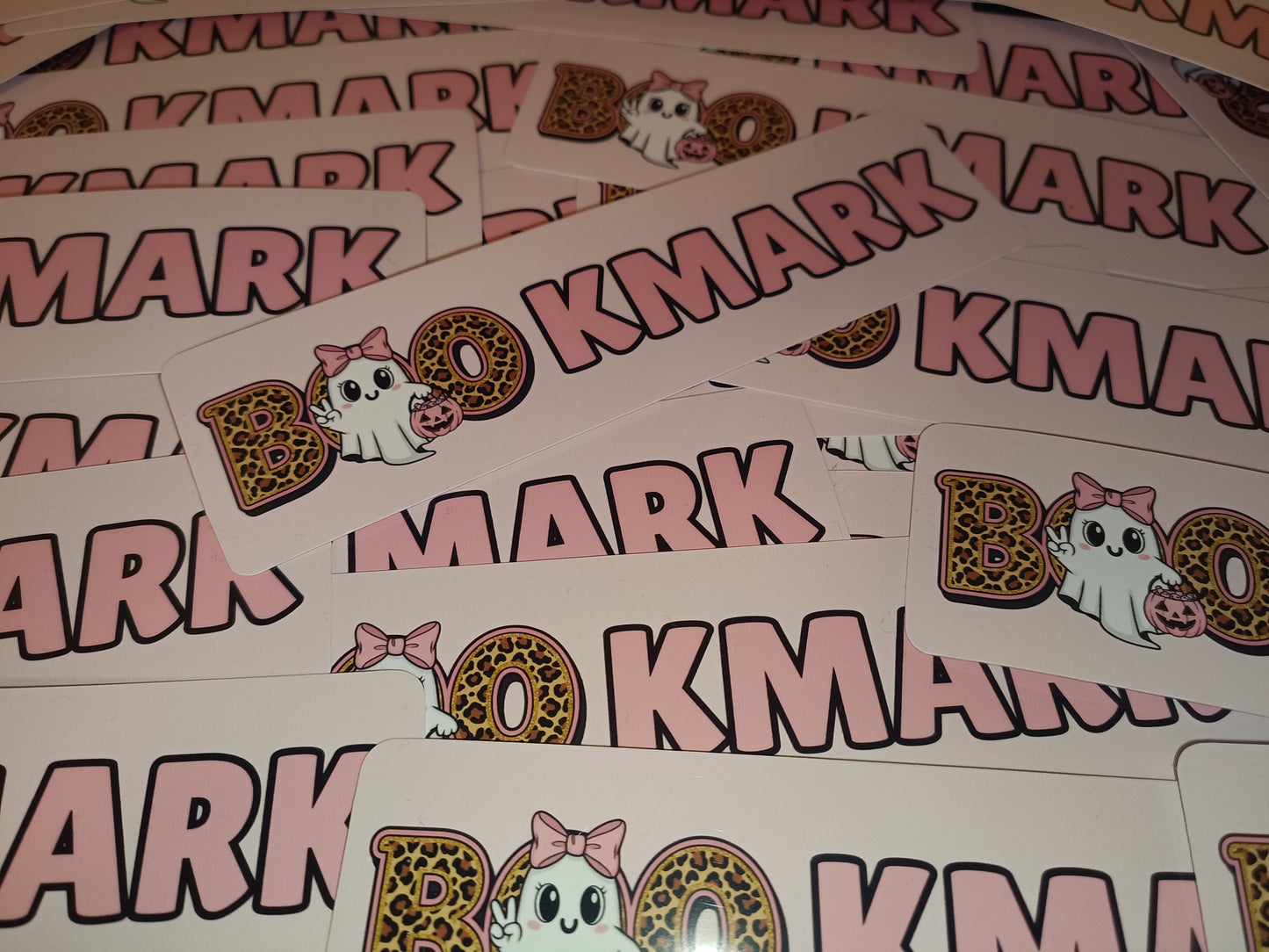 Halloween Bookmark | Pink Orange Halloween Ghost Bookmark | Halloween Treats | Halloween Gift Ideas