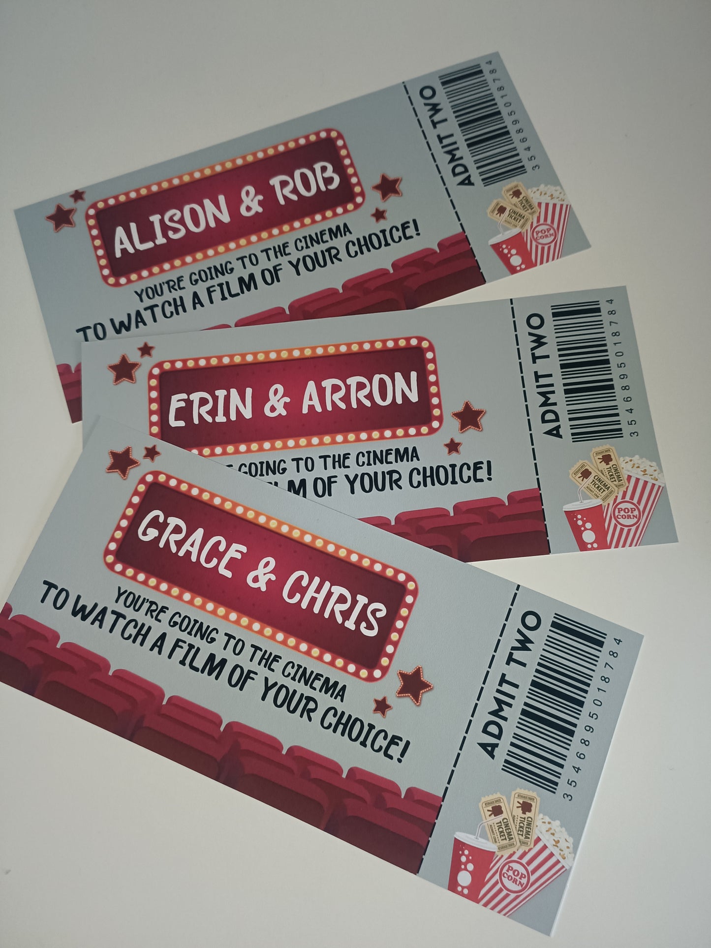 Surprise Ticket Print | Personalised Cinema Ticket Pass Voucher Membership | Gift Idea