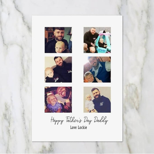 Happy Father's Day Card | Photo Collage Card | Personalised Card - Dinky Designs