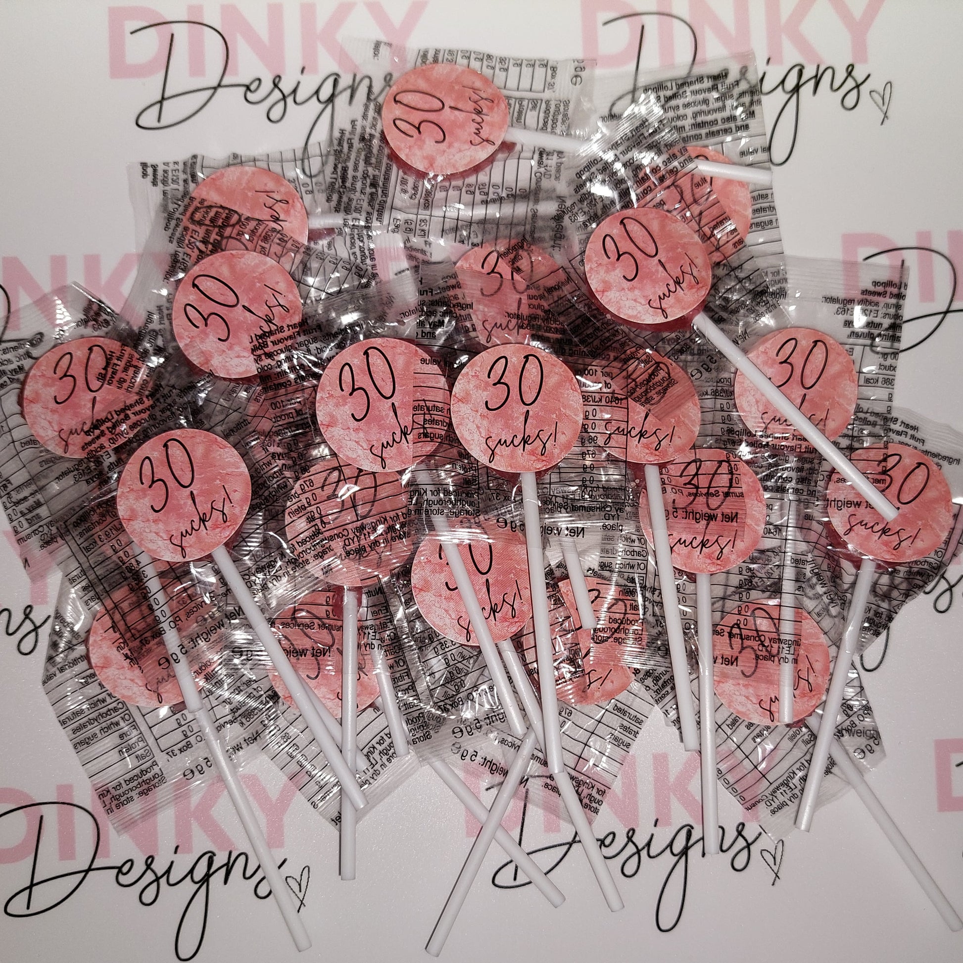 Blush Pink Birthday Stickers | Various Sizes | Birthday Party Supplies - Dinky Designs