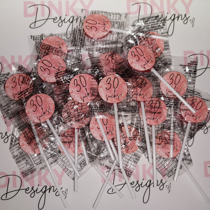 Blush Pink Birthday Stickers | Various Sizes | Birthday Party Supplies - Dinky Designs