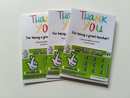 Teacher Gift | Teacher Gift Idea Scratch Card Lottery Ticket | Teacher Gift Idea