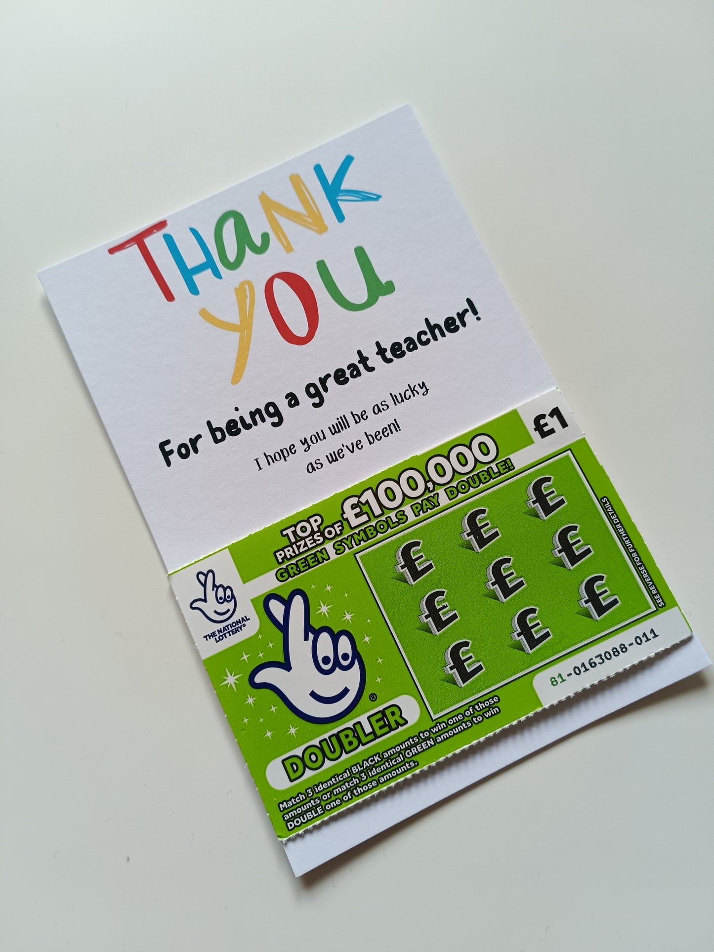 Teacher Gift | Teacher Gift Idea Scratch Card Lottery Ticket | Teacher Gift Idea
