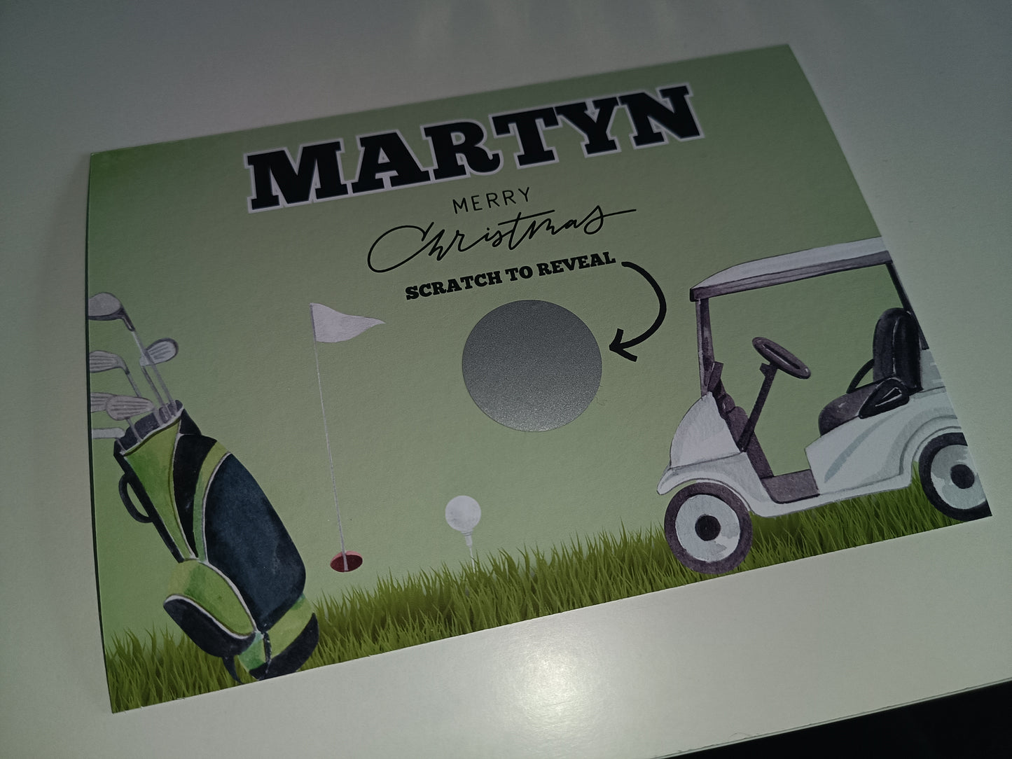 Surprise Gift Voucher Print | Personalised Golf Ticket Pass Voucher | Scratch Reveal | Gift Idea