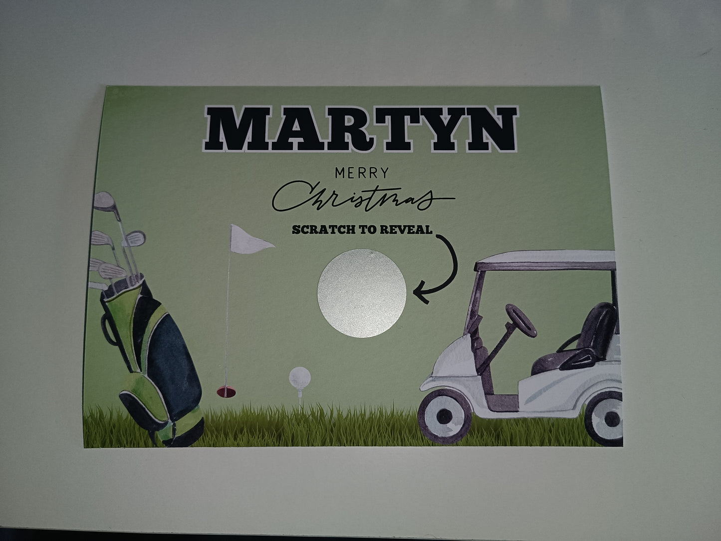 Surprise Gift Voucher Print | Personalised Golf Ticket Pass Voucher | Scratch Reveal | Gift Idea