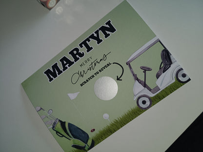 Surprise Gift Voucher Print | Personalised Golf Ticket Pass Voucher | Scratch Reveal | Gift Idea