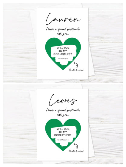Green Scratch Card | Surprise Card | Godmother - Godfather Scratch Reveal Card