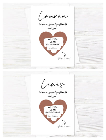 Rose Gold Scratch Card | Surprise Card | Godmother - Godfather Scratch Reveal Card