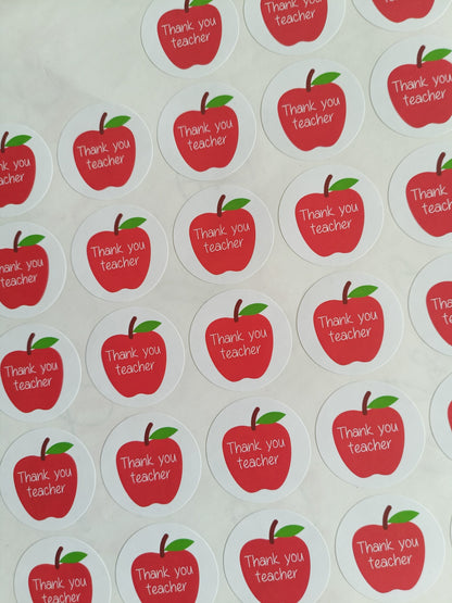 33 x Thank You Teacher Stickers | 35mm | SALE ITEM