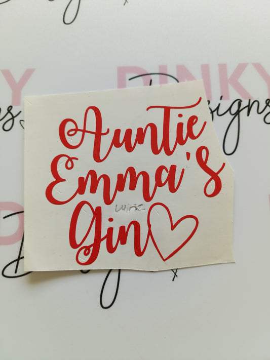 SALE | Auntie Emma's Gin Sticker | Vinyl Sticker | Gin Glass Label