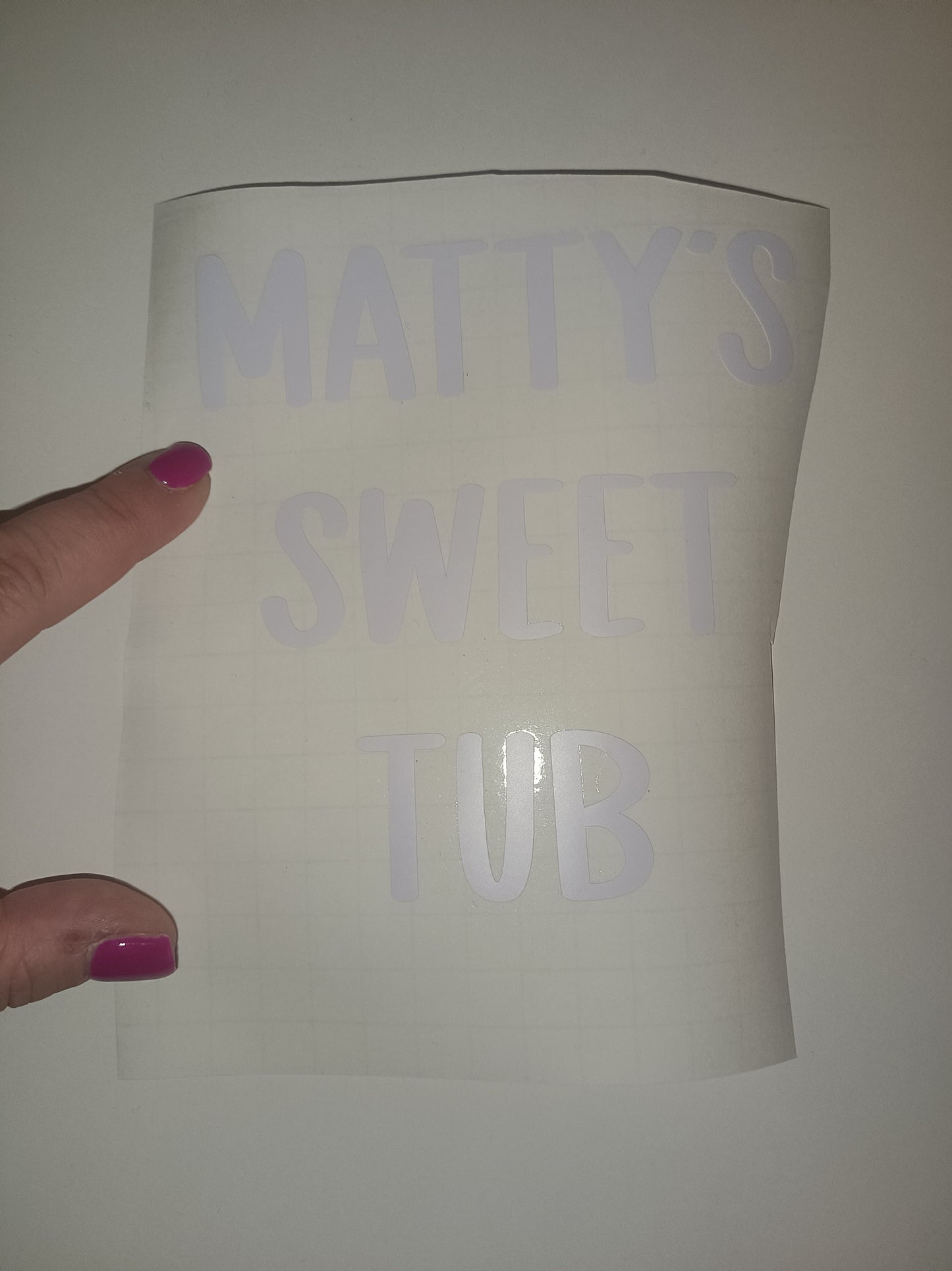 SALE | Matty's Sweet Tub | Vinyl Sticker | White Sticker