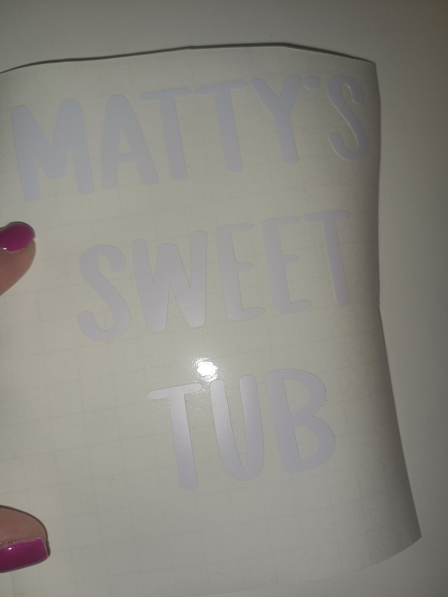 SALE | Matty's Sweet Tub | Vinyl Sticker | White Sticker
