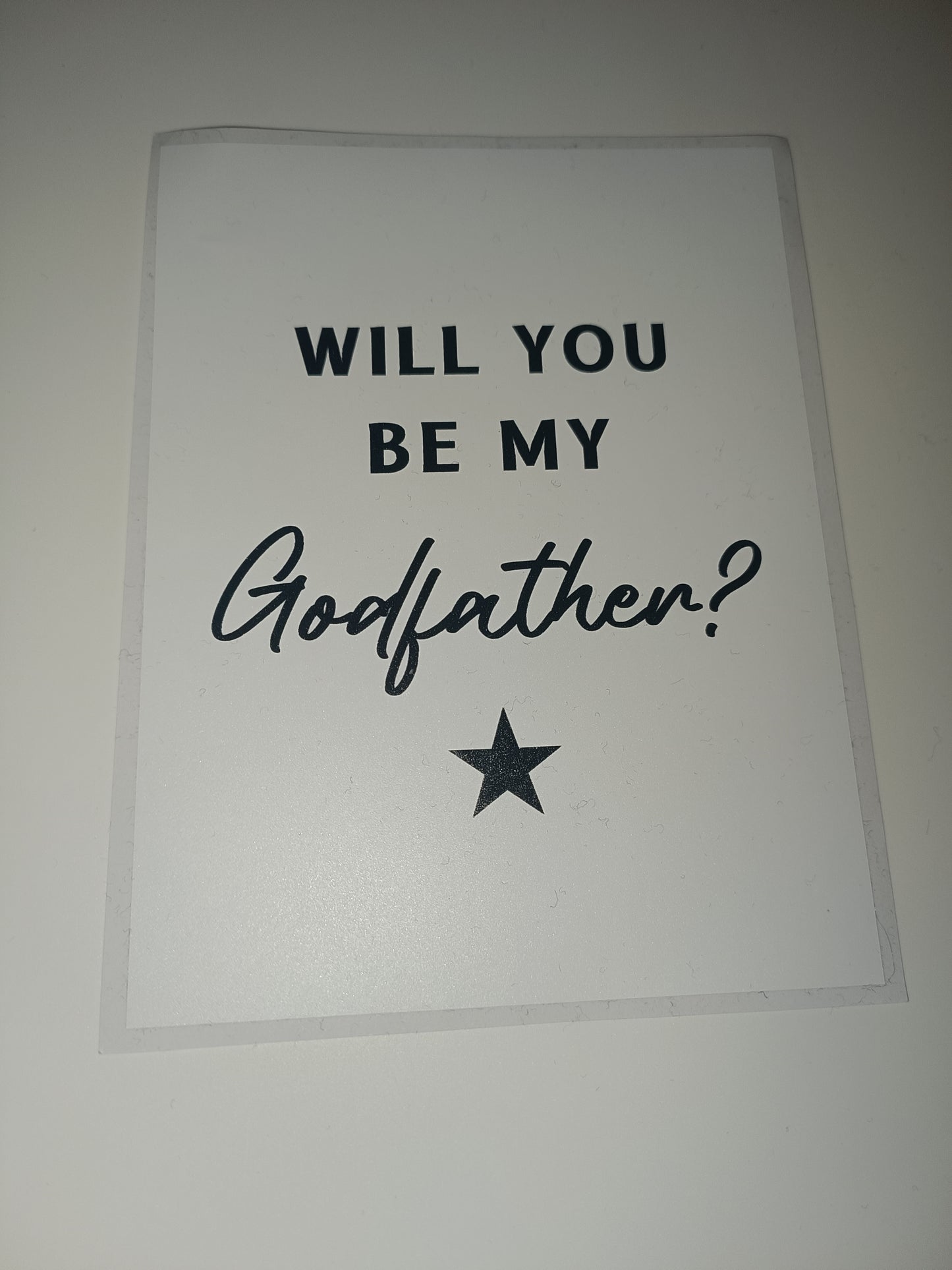 SALE | Waterproof Wine Bottle Label | Will You Be My Godfather?
