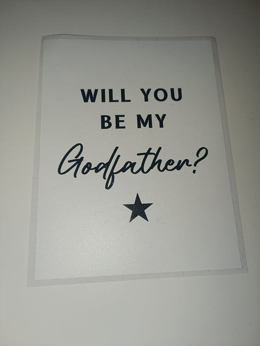 SALE | Waterproof Wine Bottle Label | Will You Be My Godfather?