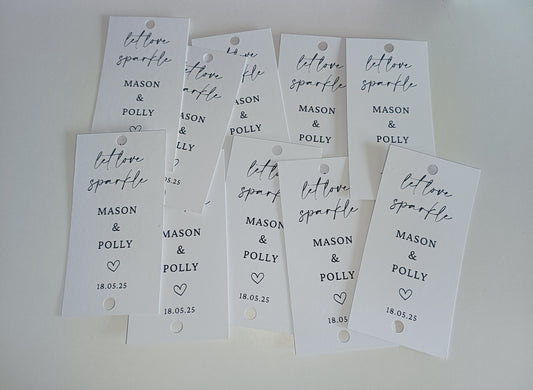 Wedding Sparkler Gift Tags | Let Love Sparkle Gift Tags | Personalised Wedding Tags | Wedding Engagement Ideas