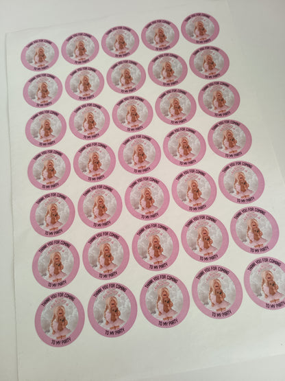 SALE - 35mm Pink Roblox Stickers | Party Bag Stickers | Thank You For Coming To My Party