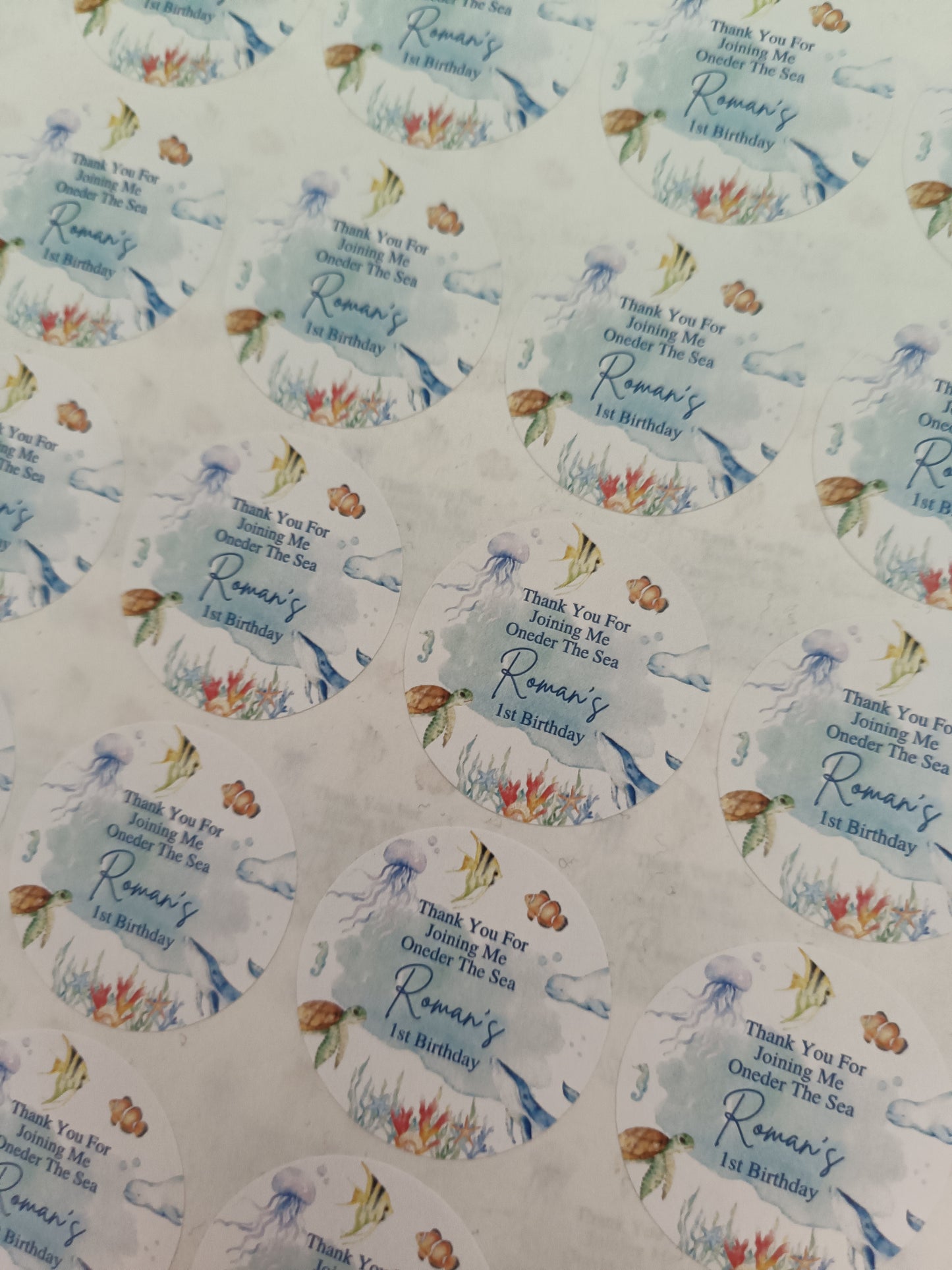 SALE - 35mm Under The Sea Stickers | Party Bag Stickers | Roman's 1st Birthday