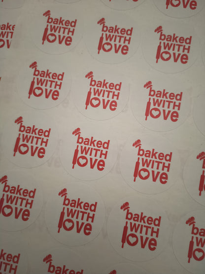 SALE - Baked with Love | Business Stickers | Sticker Sheet