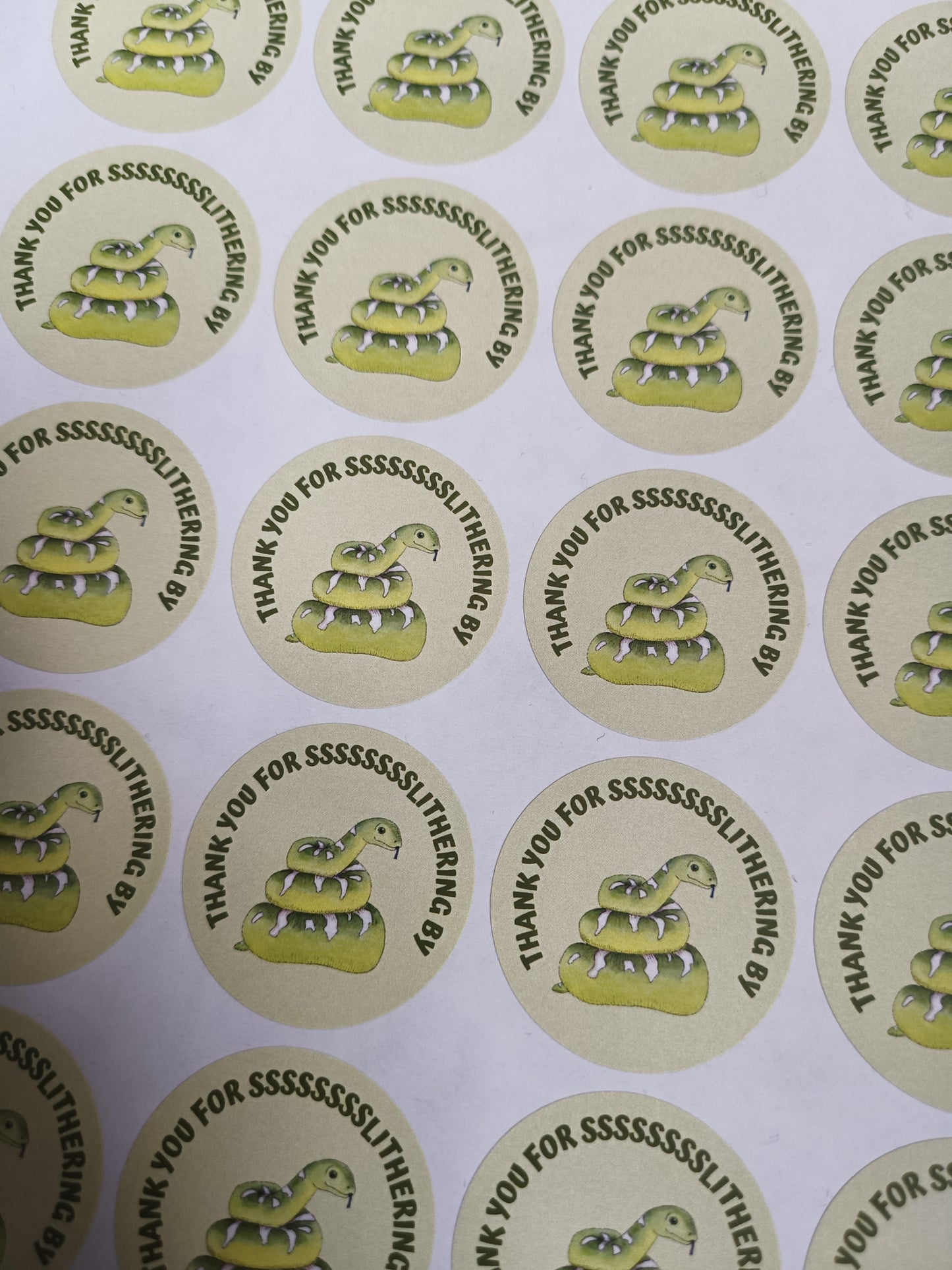 Reptile Snake Party Stickers | Circle Stickers | Sticker Sheet | Party Stickers