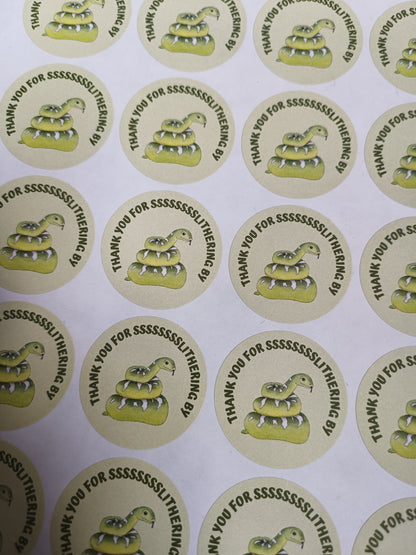 Reptile Snake Party Stickers | Circle Stickers | Sticker Sheet | Party Stickers