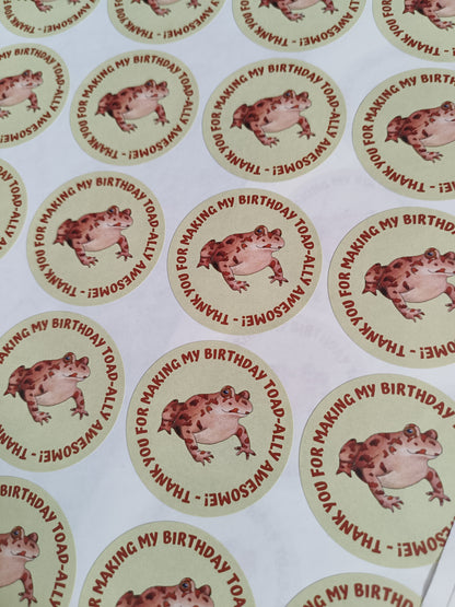Reptile Toad/Frog Party Stickers | Circle Stickers | Sticker Sheet | Party Stickers