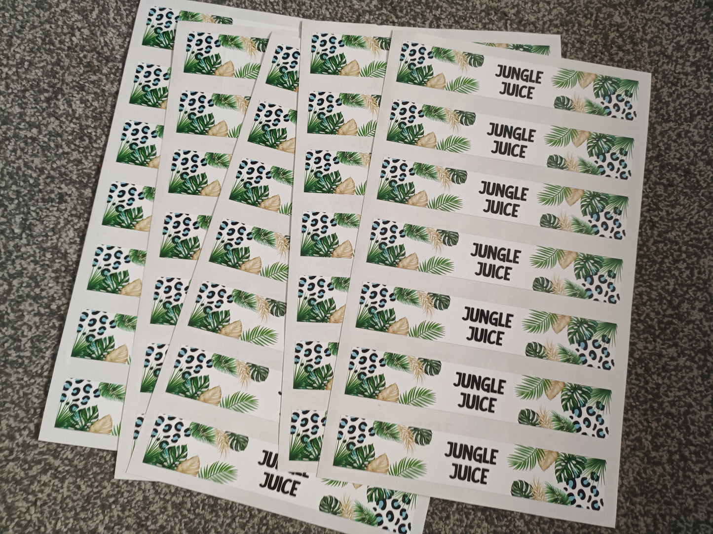 Personalised Juice Bottle Labels | Safari Jungle Leaf Party Juice Labels | Water Bottle Stickers | Safari Jungle Party | Party Stickers