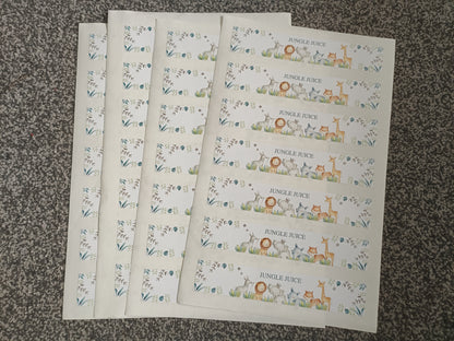 SALE - Jungle Juice Safari Animal Water Label Stickers | Water Bottle Stickers | Jungle Theme