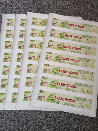 Juice Bottle Labels | Personalised Reptile Labels | Water Bottle Stickers | Reptile Party | Party Stickers