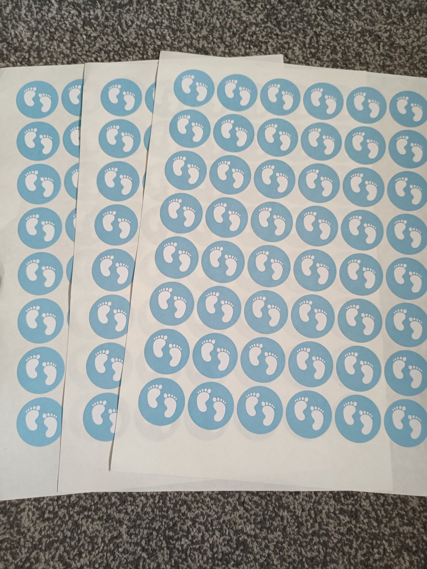 Blue Baby Footprint Stickers | Various Sizes | Baby Shower Party Stickers | Baby Shower Stickers