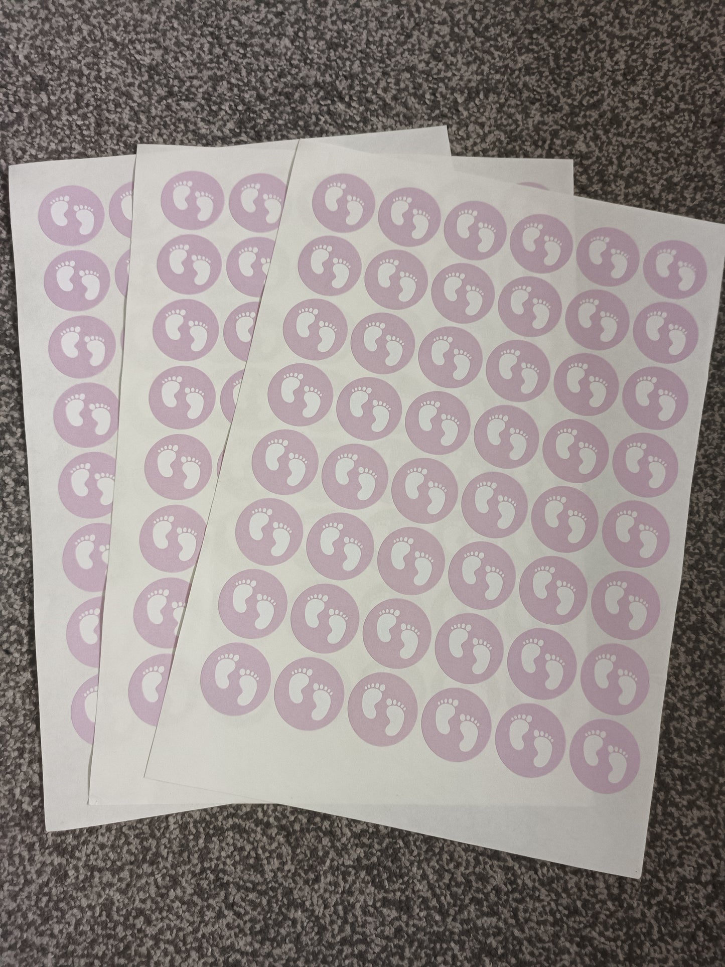 Pink Baby Footprint Stickers | Various Sizes | Baby Shower Party Stickers | Baby Shower Stickers