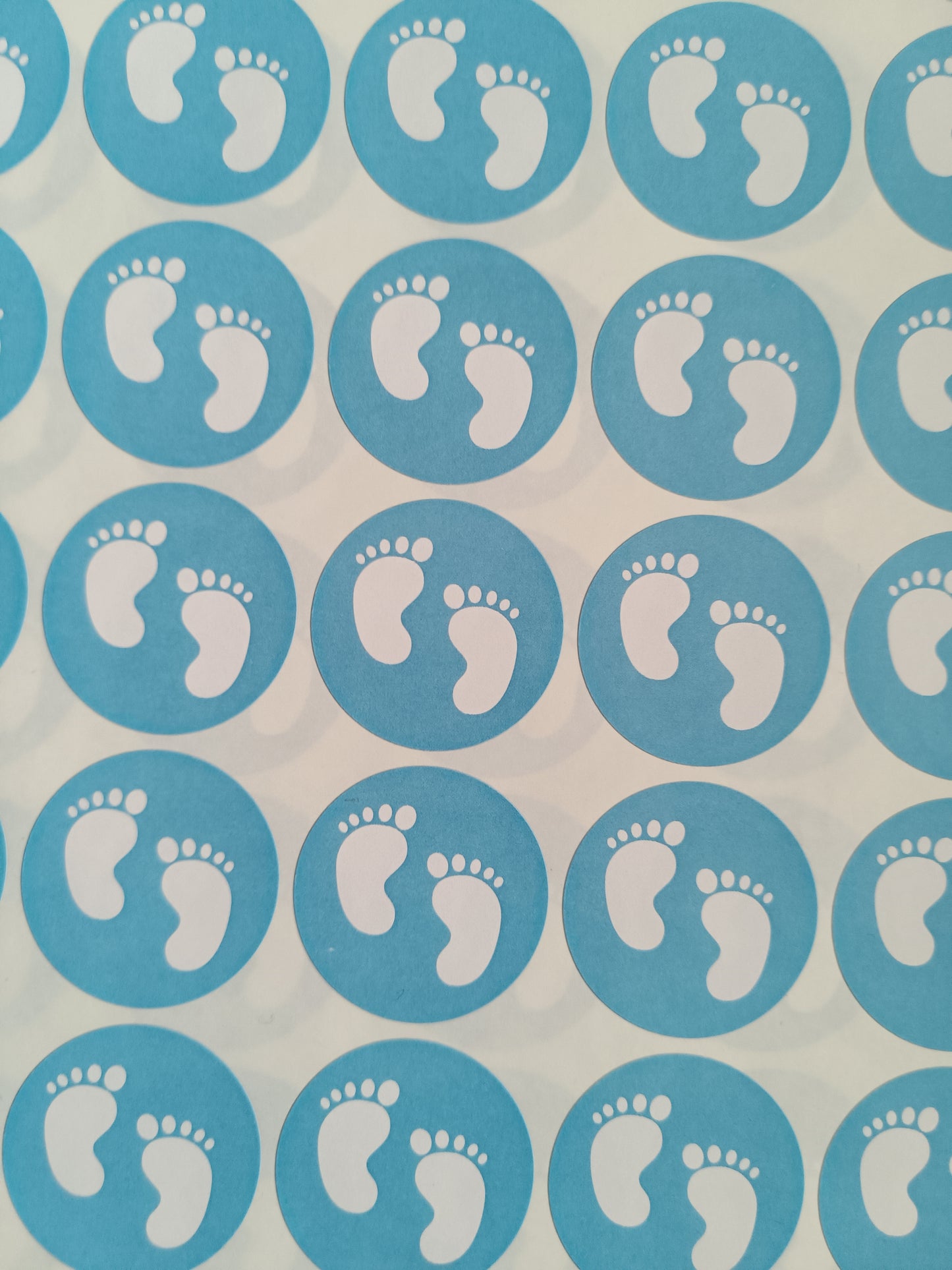 Blue Baby Footprint Stickers | Various Sizes | Baby Shower Party Stickers | Baby Shower Stickers