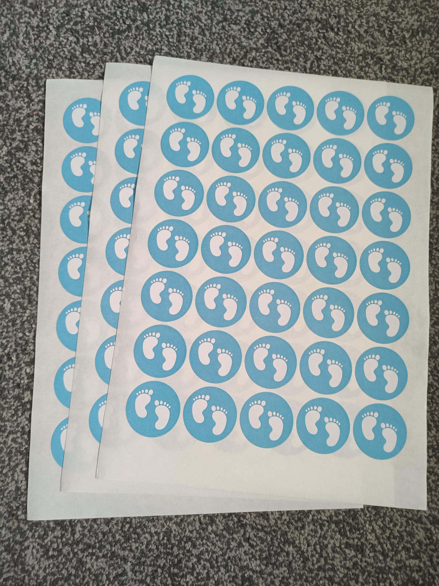 Blue Baby Footprint Stickers | Various Sizes | Baby Shower Party Stickers | Baby Shower Stickers
