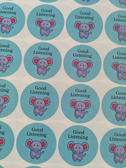 Teacher Stickers | Well Done Stickers | Reward Stickers | Sticker Sheet | Good Listening | Good Tidying