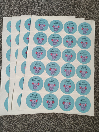 Teacher Stickers | Well Done Stickers | Reward Stickers | Sticker Sheet | Good Listening | Good Tidying