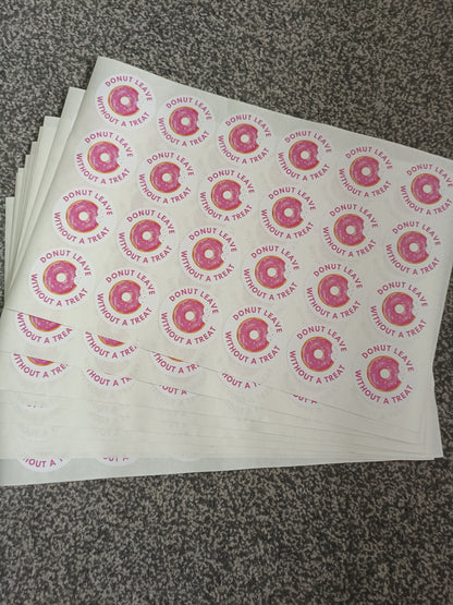 Donut Stickers | Various Sizes | Donut Party Supplies | Donut Theme Party
