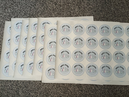 Dentist Stickers | Sticker Sheet 45mm Circles | Well Done Stickers | Circle Stickers | Sticker Sheet | Dental Stickers