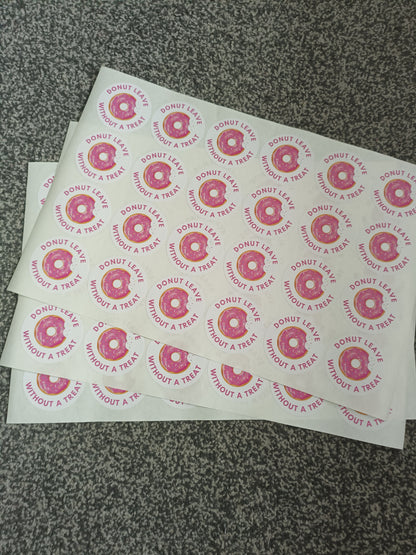 Donut Stickers | Various Sizes | Donut Party Supplies | Donut Theme Party