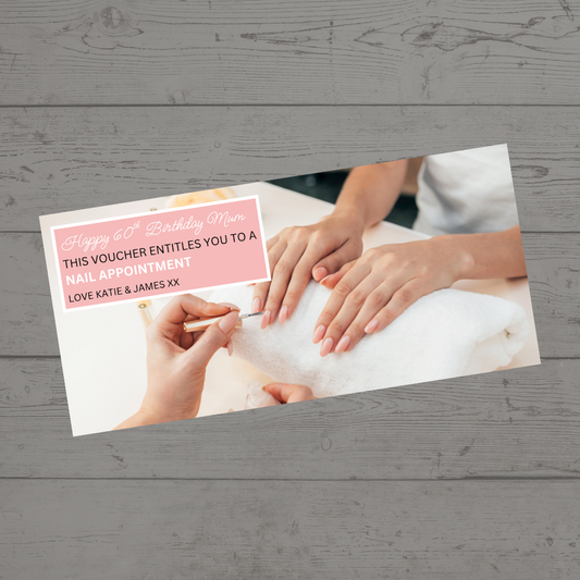Surprise Ticket Print | Personalised Pink Manicure Nail Appointment Ticket Voucher | Gift Idea