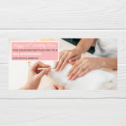 Surprise Ticket Print | Personalised Pink Manicure Nail Appointment Ticket Voucher | Gift Idea