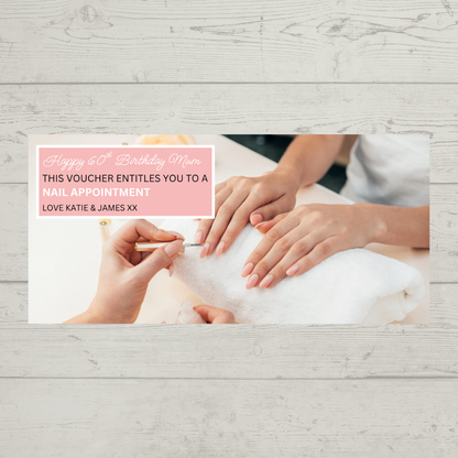 Surprise Ticket Print | Personalised Pink Manicure Nail Appointment Ticket Voucher | Gift Idea