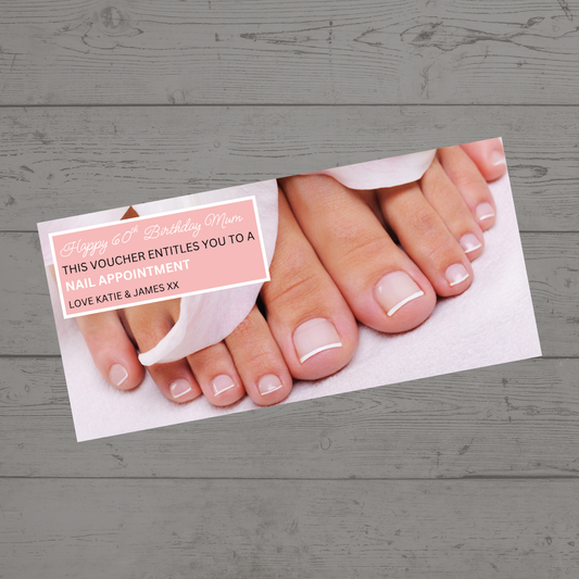 Surprise Ticket Print | Personalised Pink Pedicure Nail Appointment Ticket Voucher | Gift Idea