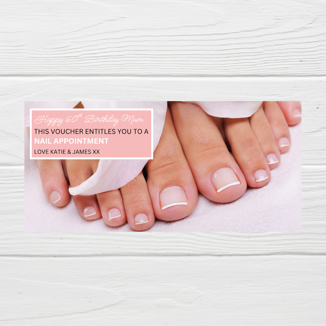 Surprise Ticket Print | Personalised Pink Pedicure Nail Appointment Ticket Voucher | Gift Idea