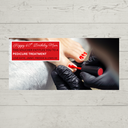 Surprise Ticket Print | Personalised Red Pedicure Nail Appointment Ticket Voucher | Gift Idea