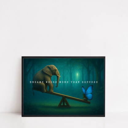 Quote Print | Dreams Weigh More Than Excuses | Motivational Inspirational Print