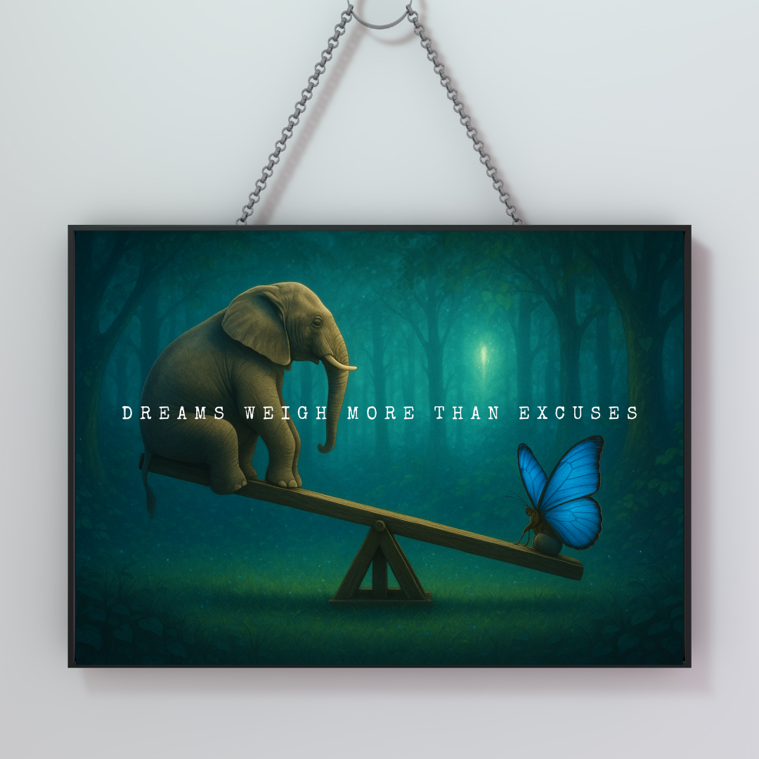 Quote Print | Dreams Weigh More Than Excuses | Motivational Inspirational Print